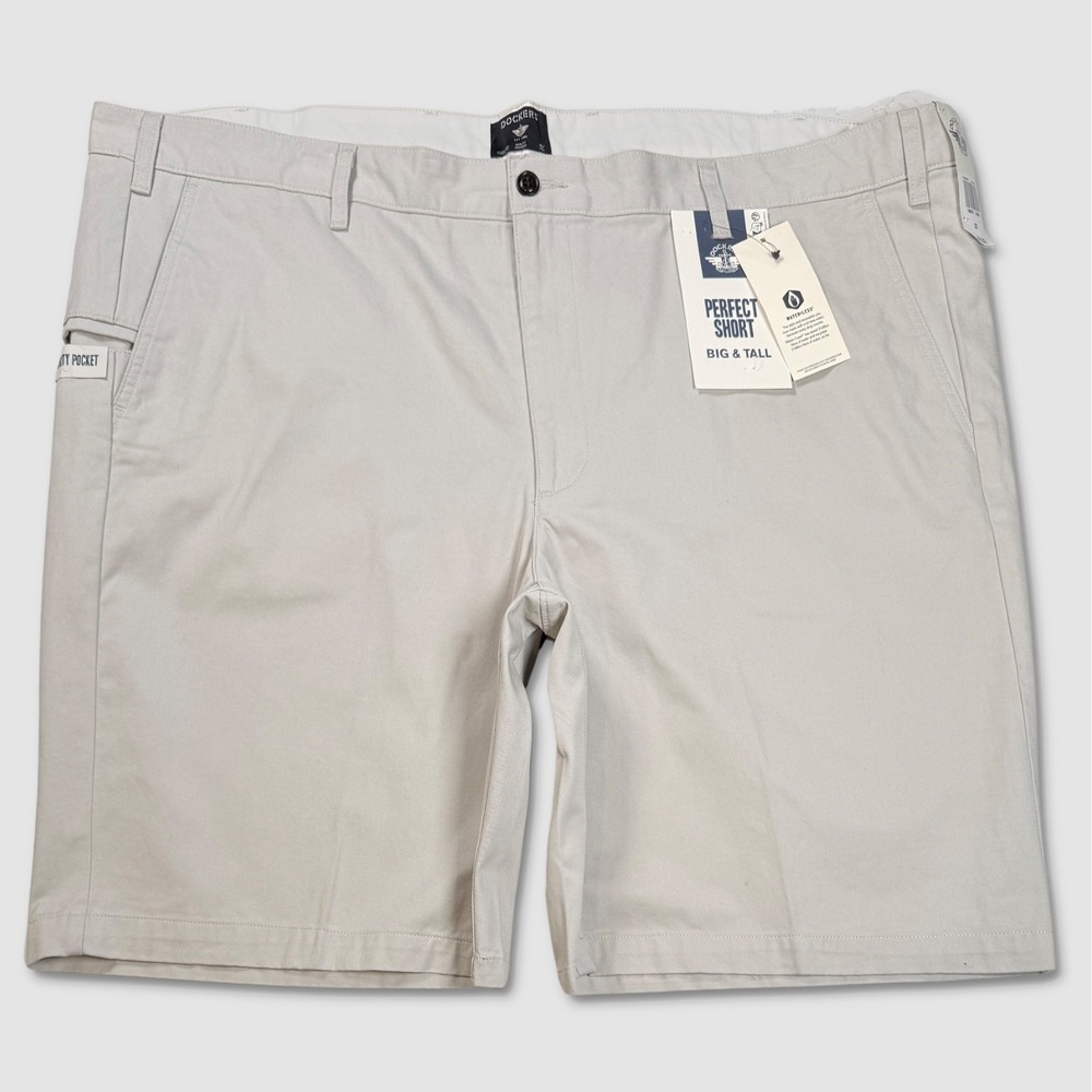Dockers Big & Tall Perfect Shorts - NWT Mens Size 50 Khaki -‎ #49417-J3